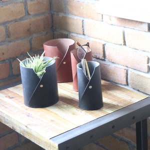 Multi Purpose Leather Cup W, Glasses Holder, Plant Vase, Pen Stand, Modern Home Interior. Home Decor Accent. Home & Living. image 7