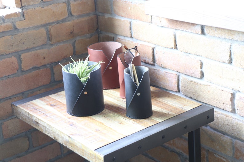 Multi Purpose Leather Cup W, Glasses Holder, Plant Vase, Pen Stand, Modern Home Interior. Home Decor Accent. Home & Living. image 7