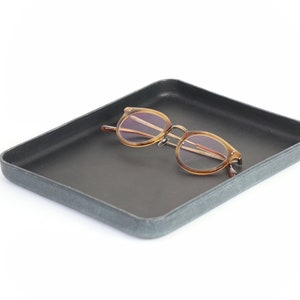 Black Vegetable Tanned Leather Valet Tray &quot;L&quot;