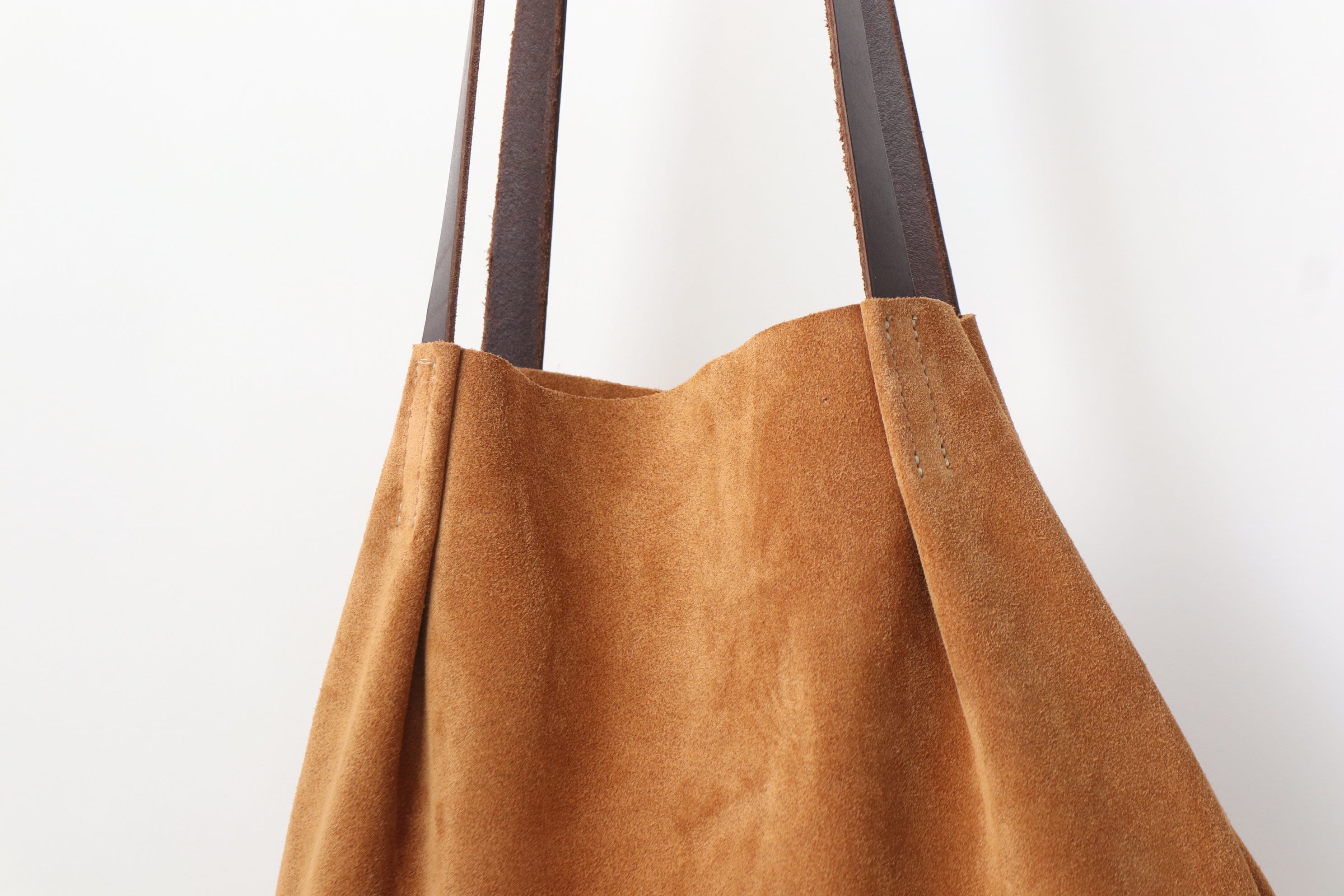 Toast Brown Suede Leather Tote Bag for Minimalist. Simple but Stylish. High  Quality Suede Leather