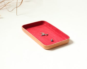 Red Leather Valet Tray "M"