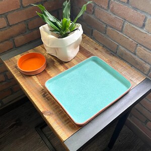 Round Leather Tray. Orange Suede Interior. Jewelry Dish, Organizing ...