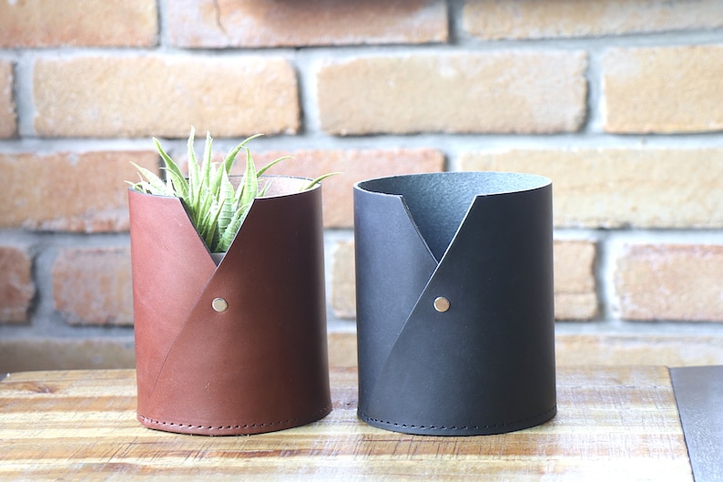 Multi Purpose Leather Cup W, Glasses Holder, Plant Vase, Pen Stand, Modern Home Interior. Home Decor Accent. Home & Living. image 1