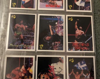 Lot of 9 vintage 1990s WWF WWE wrestling trading cards beautiful shape