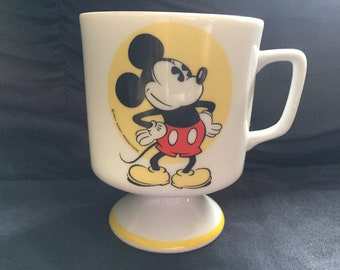 Vintage 1970s Walt Disney Productions Mickey Mouse Pedestal Mug with Handle