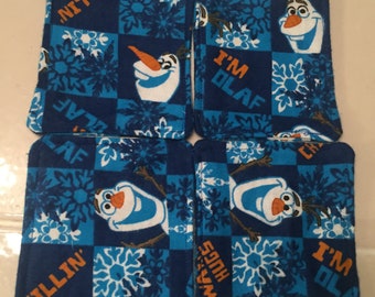 Disney&#39;s Frozen Olaf Double-Sided Fabric Coasters, Set of 4