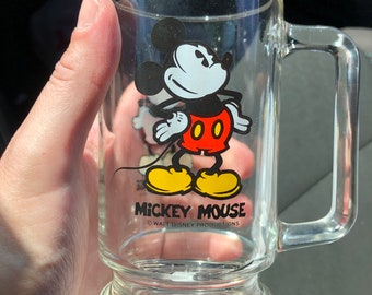 Vintage Disney Mickey Mouse glass beer mug gently used