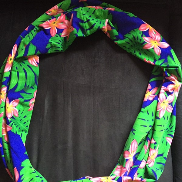 Hawaiian-Style Floral Infinty Scarf