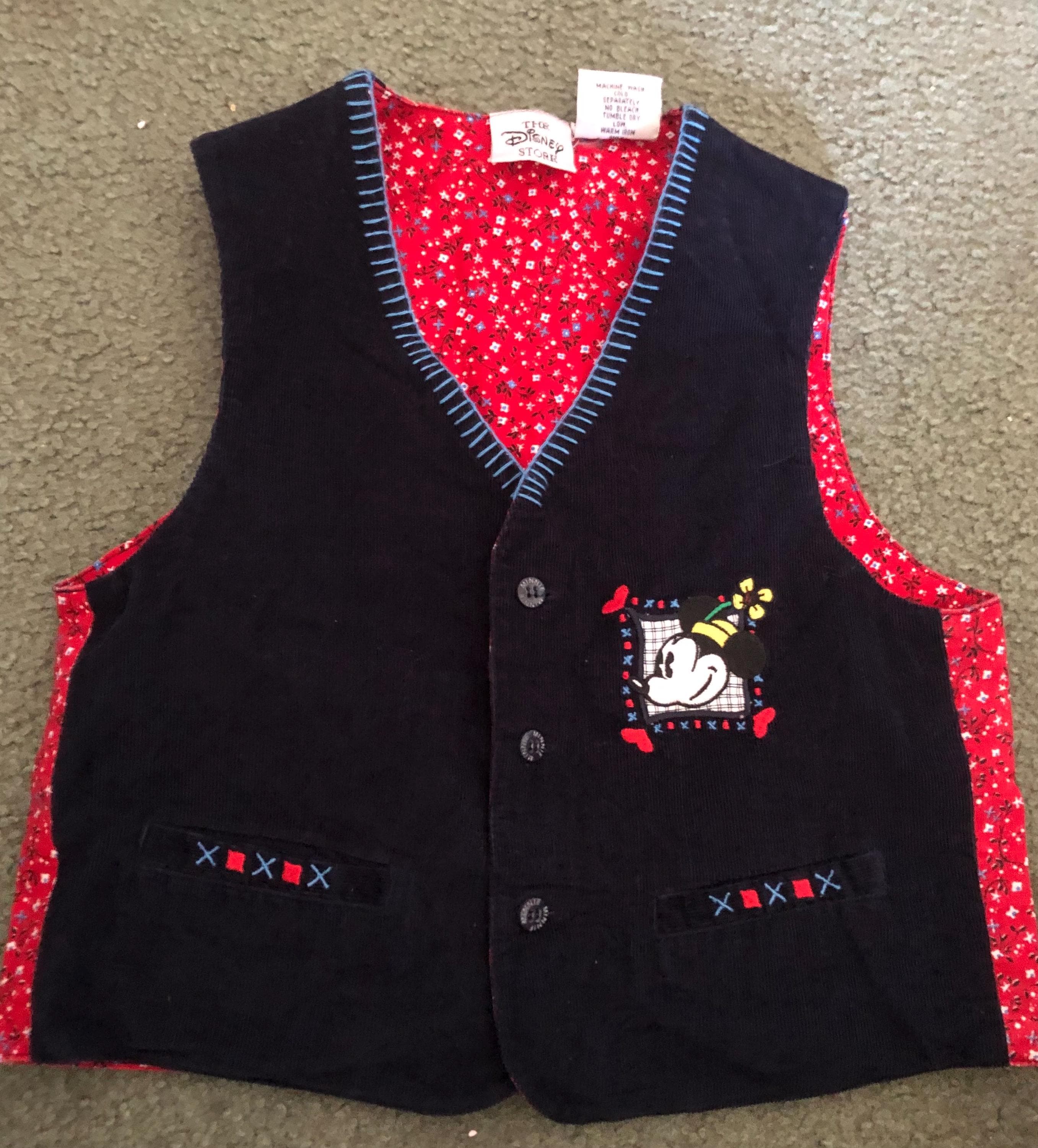 Vintage the Disney Store Mickey Mouse Vest Size 6x Gently Used - Etsy