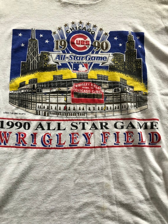 Vintage 1990 baseball All Star game t shirt Wrigl… - image 2