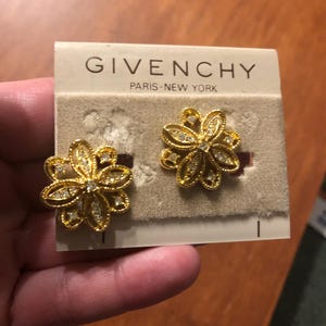 Vintage Givenchy clip on earrings new on card