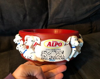 Vintage 1990s Friskies Alpo Disney 101 Dalmations dog dish food bowl