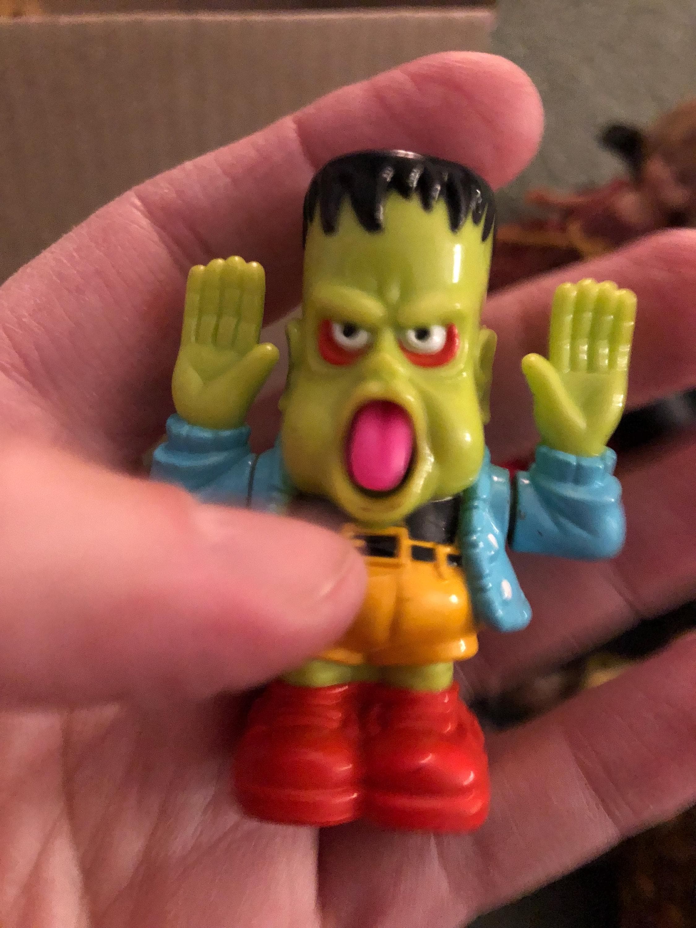 【超絶激レア絶版品】モンスターらんど 明治製菓 食玩 指人形　レトロ Vintage 1991 Gravedale High Frankenstein Monster Toy Mcdonalds
