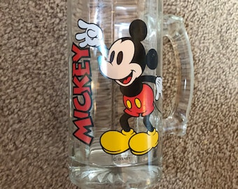Vintage Mickey Mouse glass mug