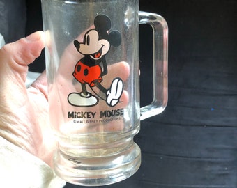 Vintage Walt Disney Productions Mickey Mouse glass mug