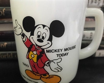 Vintage 1980 Mickey Mouse Anchor Hocking Pepsi coffee mug
