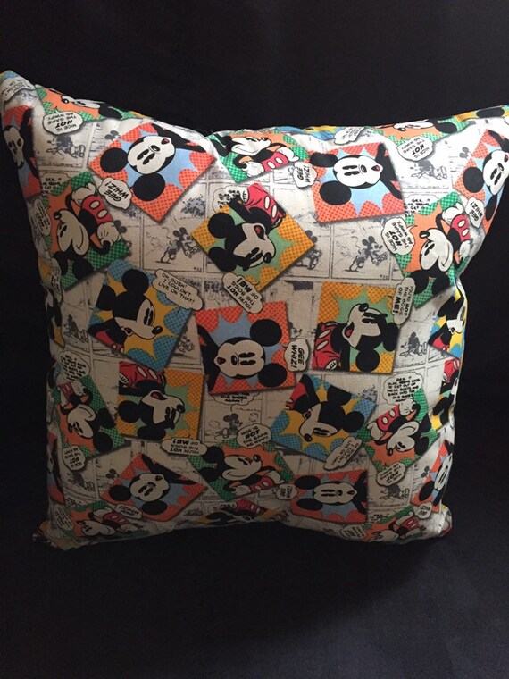 Mickey Mouse Comic Strip Throw Pillow Etsy