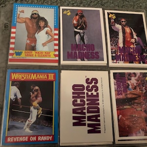 Lot of vintage 1990s WWF WWE Randy Macho Man Savage wrestling trading cards beautiful shape
