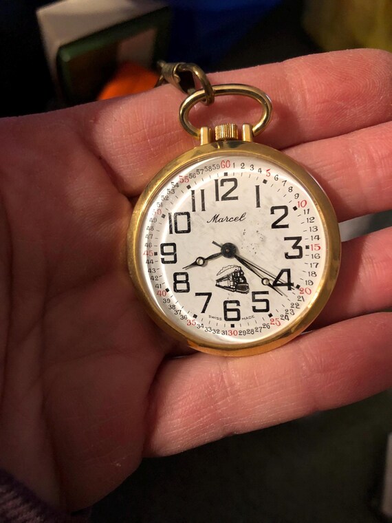 Marcel swiss made pocket watch deals