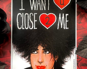 Robert Smith / The Cure themed kissing card.