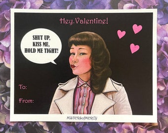 Angel Olsen “...Kiss Me” themed Valentine’s Day card.