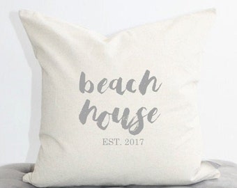 casa de playa comer almohada de fecha, decoración de la playa, almohada de playa, almohada costera, decoración costera, regalo de bienvenida a la casa