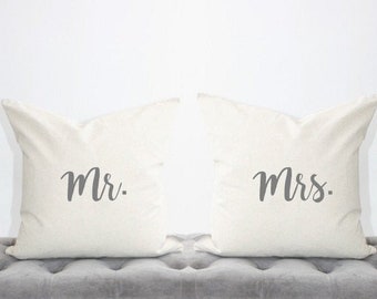 Mr. and Mrs. Pillow Set of 2 Pillow Covers