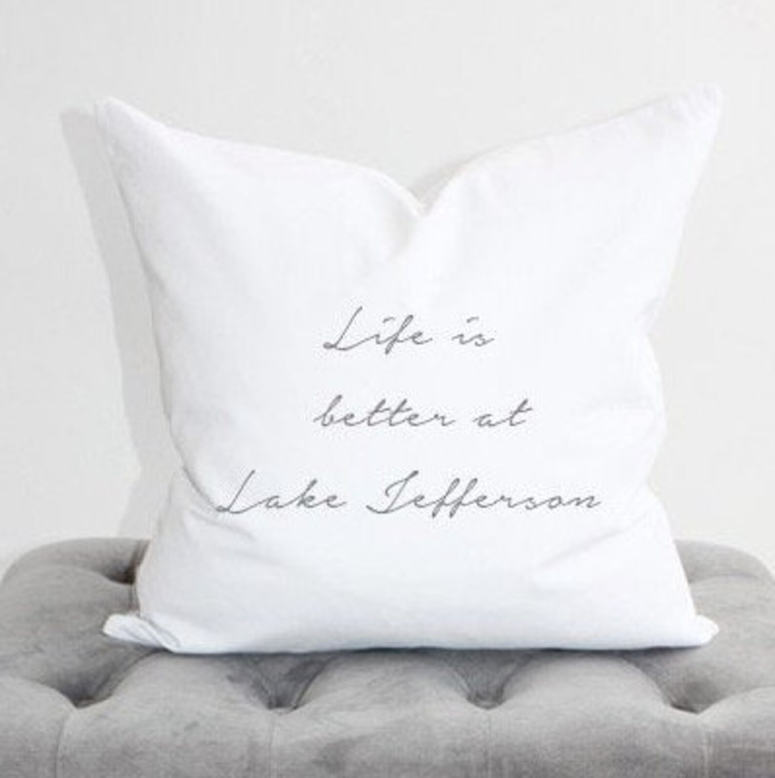 Life is Better at Lake Personalized Pillow Cover, Lake House Pillow, Lakehouse, Lake, Cabin