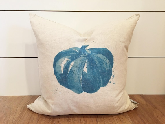 blue pumpkin pillow