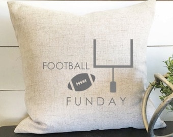 Football Funday Pillow Cover, Football decor, football gift, football decor, man cave decor