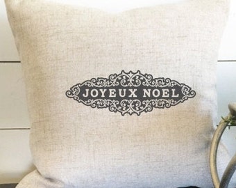 Joyeux Noel Kissenbezug, Weihnachten Kissen Joy Kissen, Weihnachtsgeschenk, Geschenk, Weihnachtsdekoration