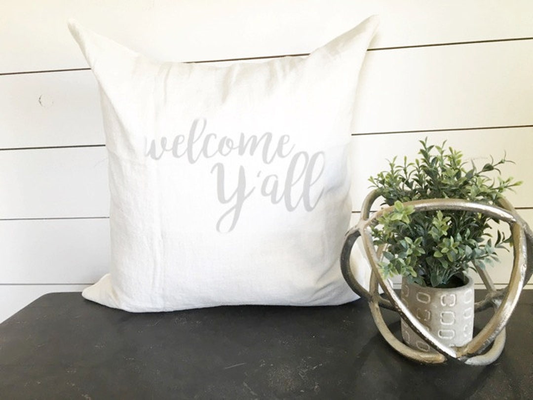Y'all Pillow Cover, Southern Pillow, Southern Decor, Y'all Decor, Y'all Sign