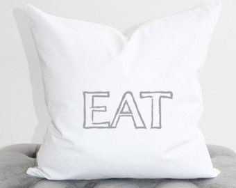 Eat Pillow Cover, Kitchen pillow, kitchen decor, kitchen home decor