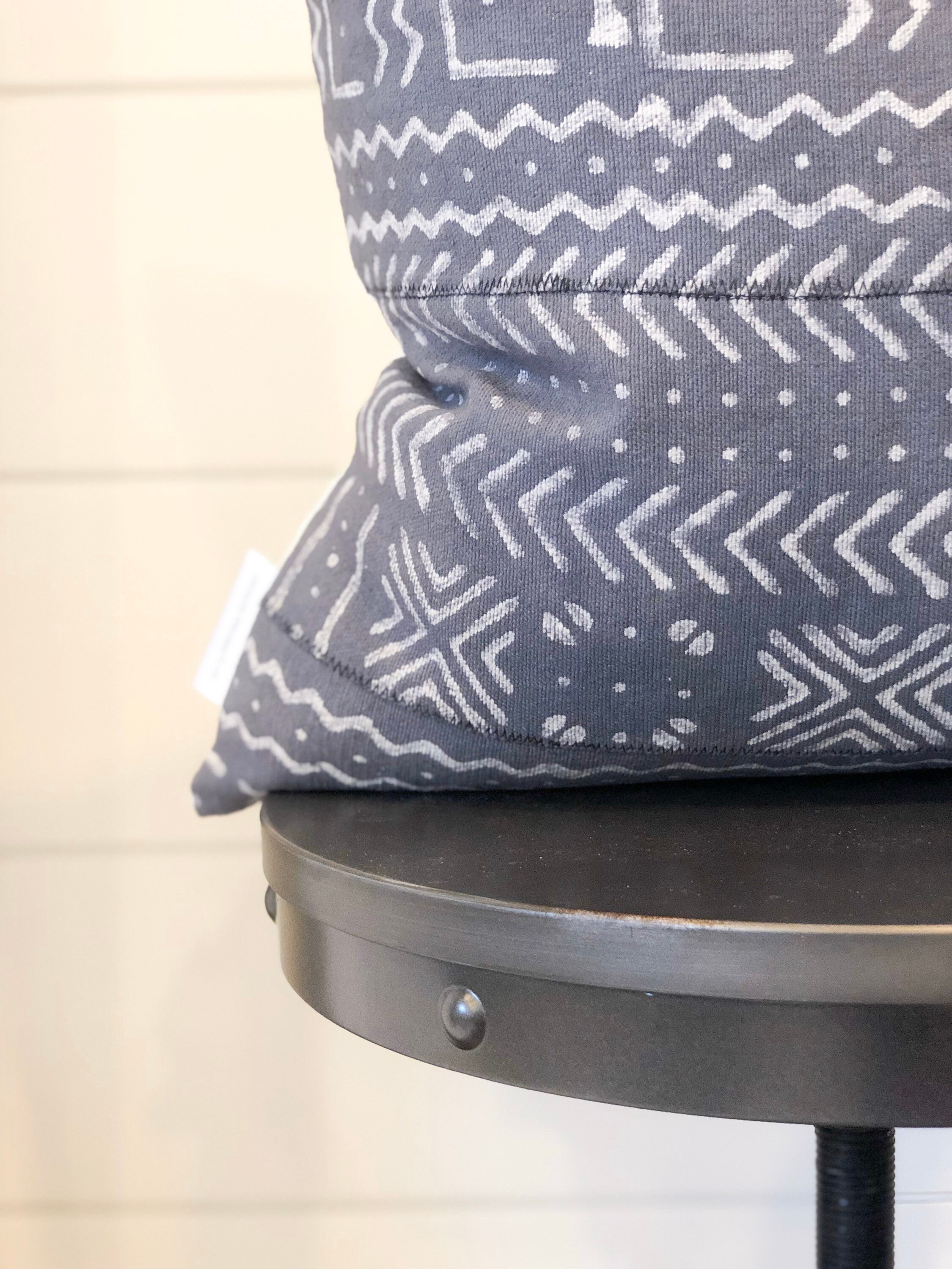 Gray and white Mudcloth Pillow cover 18 x18 mud cloth Etsy