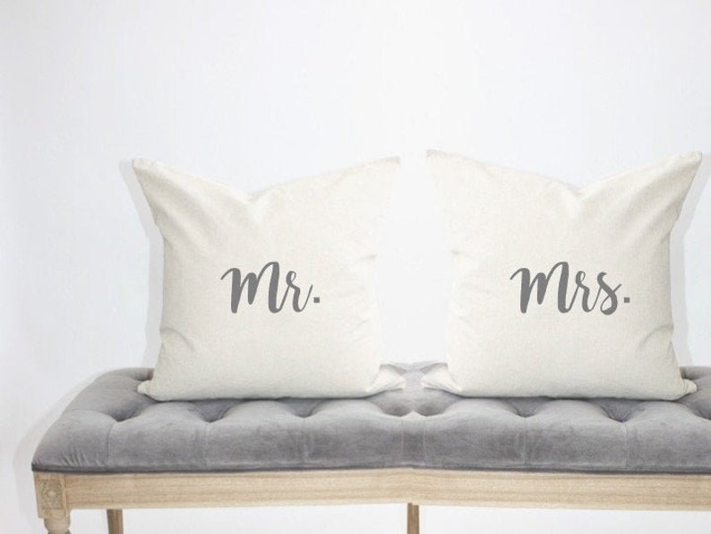 Mr. and Mrs. Pillow Set of 2 Pillow Covers Etsy