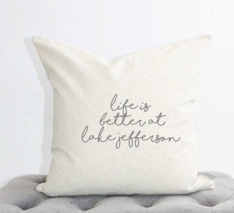 Personalized life is better at the lake pillow cover lake Etsy