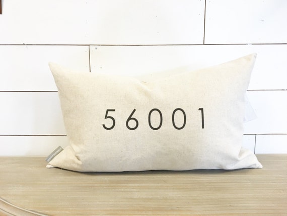 etsy zip code pillow
