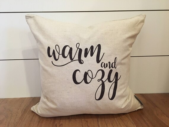 Warm and Cozy Pillow Cover 18x18 Pillow Cover Holiday Pillow Cover Winter Home Decor Winter Pillow Christmas Pillow Christmas Decor Etsy