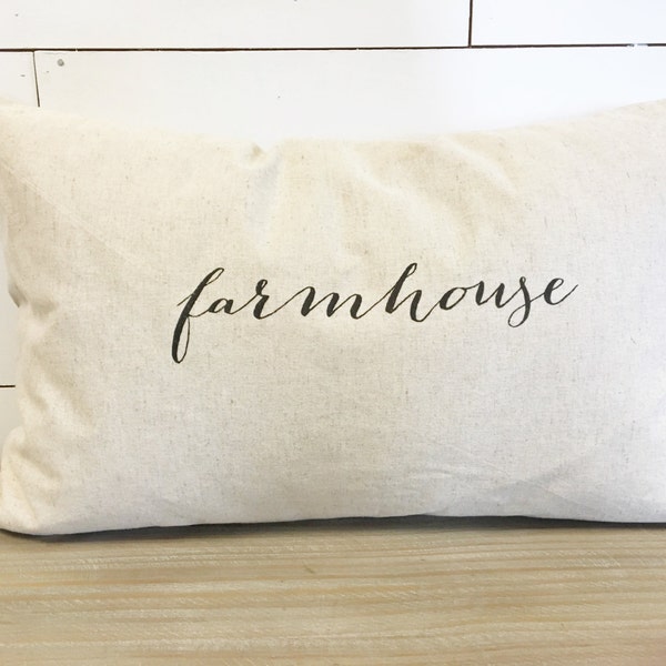 Farmhouse Kidney Pillow Cover 16 x 26 // Farmhouse / Farm Decor / Farmhouse Decor / Rustic Decor / Accent Pillow / Throw Pillow / Gift