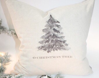 O cubierta de almohada del árbol de Navidad, 18 x 18 funda de almohada, decoración de Navidad, almohada de vacaciones, decoración del árbol de Navidad, regalo de Navidad, regalo de la granja