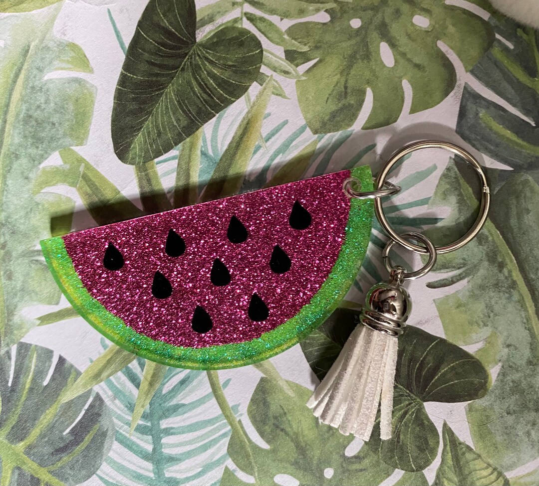 Glitter Watermelon Fruit Keychain Perfect for Keys Beach Bag Purse Backpack and More Summer Sparkling Fun Inexpensive Gift Etsy