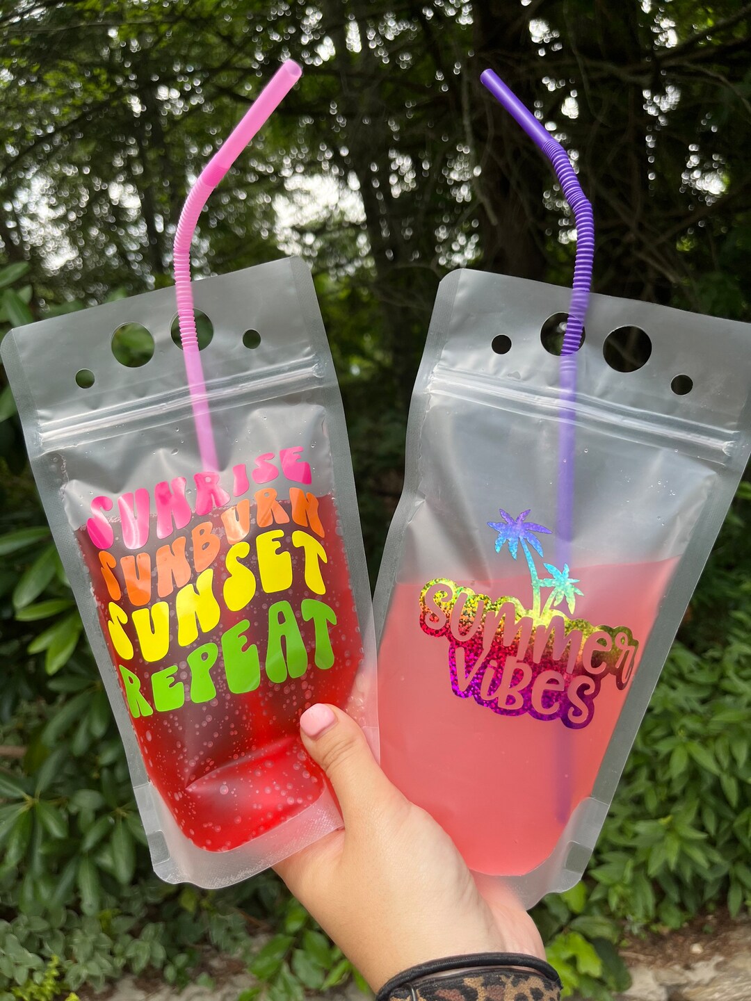 Summer Juice Pouches Pool Drinkware Shining Sun Tan Lines Summer Vibes Rainbow Bright Neon