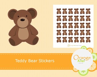 teddy bear stickers etsy