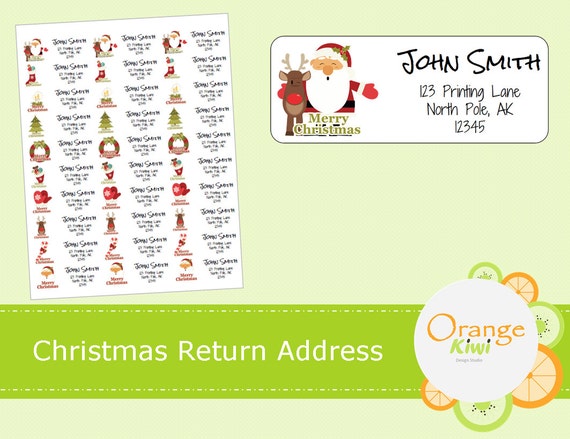 christmas return address labels custom return address labels etsy