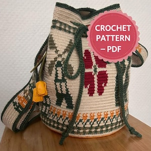 Mochila Tas Haakpatroon PDF – Noord Holland – Tapestry Crochet Bag Pattern – Verwisselbare Schouderband – Nederlandse Tas