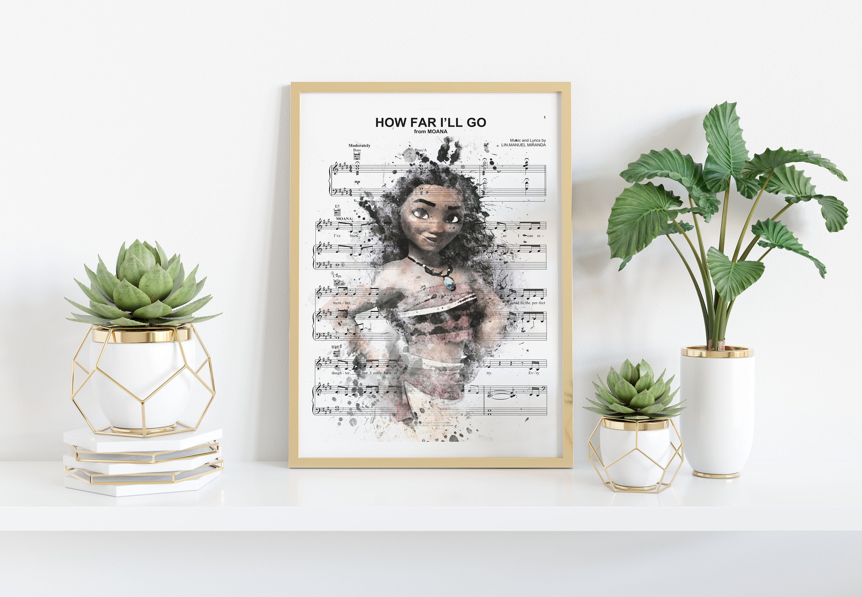 Moana Sheet Music Ink Portrait - Etsy