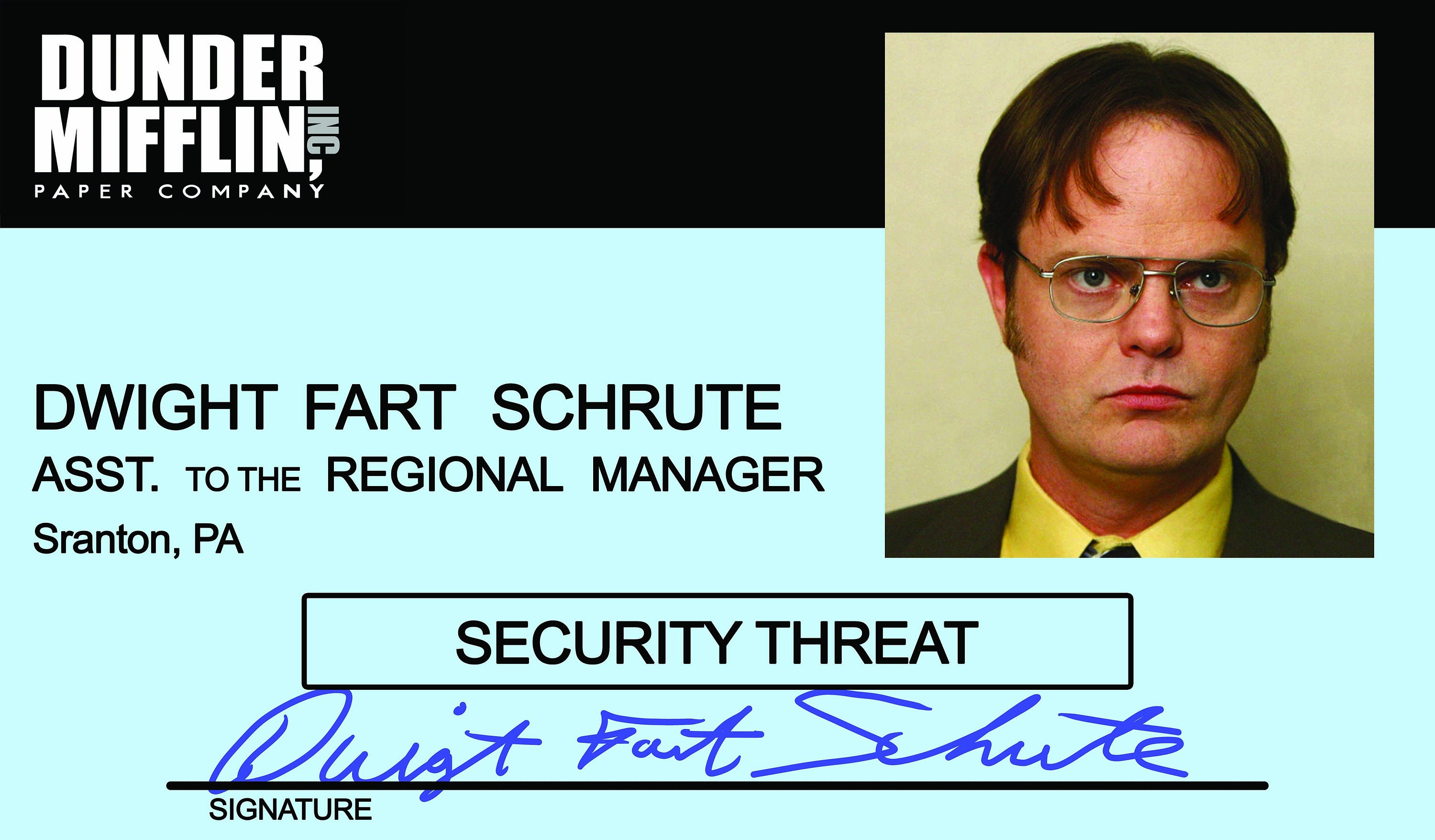 Dwight Schrute Id Badge Printable Free