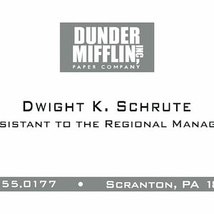 Dwight Schrute Business Card the Office - Etsy