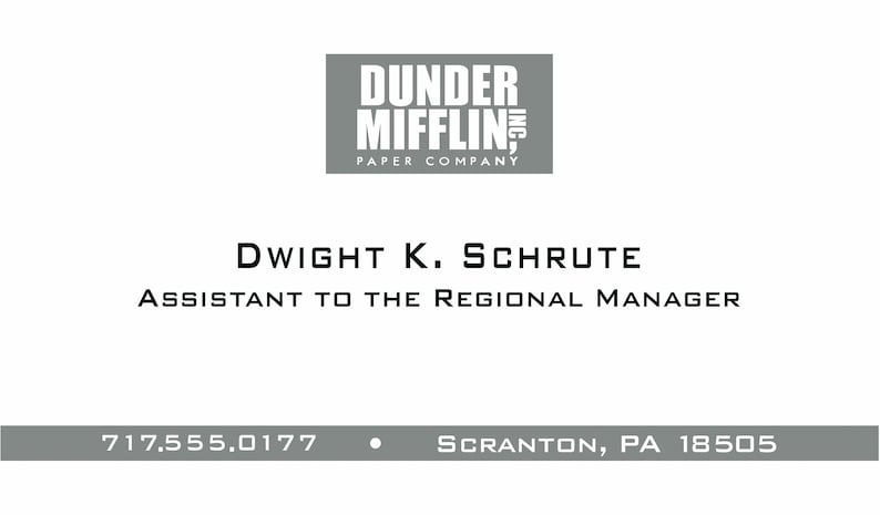 Dwight Schrute Business Card the Office - Etsy