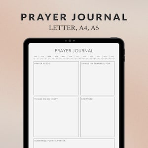 Prayer Journal - Digital & Printable  - Letter, A4, A5 - Goodnotes, Notability, Procreate